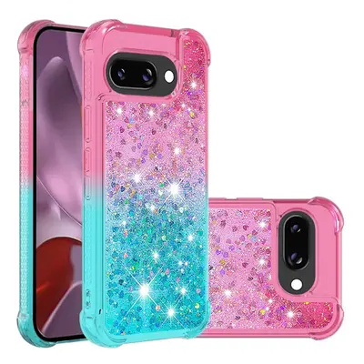 SKALO Google Pixel 9a Kviksand Glitter Cover - Pink-Turkis