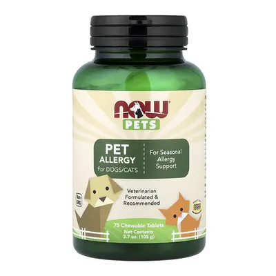 NOW Foods, Kæledyr, Kæledyrsallergi til hunde/katte, 75 tyggetabletter