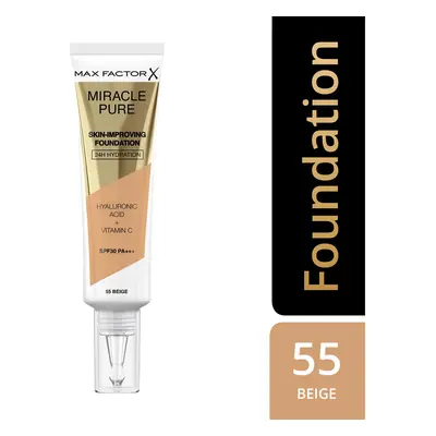 Max Factor Miracle Pure Skin Langtidsholdbar foundation SPF 30 Skygge 55 Beige 30 ml