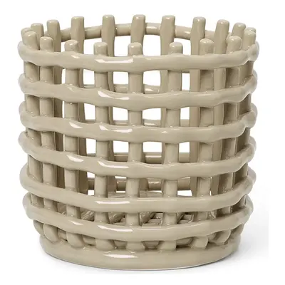 Ferm Living Ceramic flettet kurv Ø16 cm Cashmere