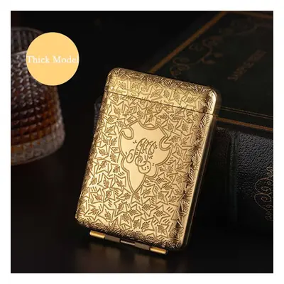 Metal Cigaretetui med Tre-Fold Flip Top - Holder 16 King Size Cigaretter - Beskyt Dine Cigaretter med Stil Gold