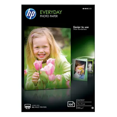 HP Everyday Photo Paper - Skinnende - 8 millioner - 100 x 150 mm - 200 g/m² - 100 ark fotopapir - for Deskjet 21XX, 2622, 36XX  