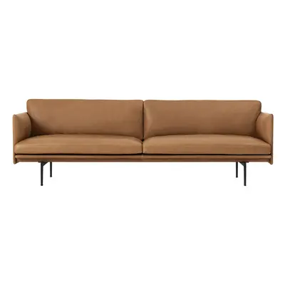 Muuto Outline sofa 3-pers. læder Cognac, sorte ben