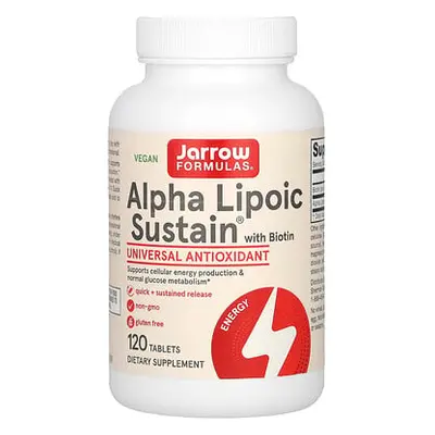 Jarrow Formulas, Alpha Lipoic Sustain med biotin, 120 tabletter