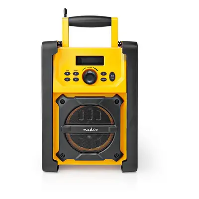 Nedis - FM-radio | Radio på Byggepladsen | FM | Batteri / Strømforsyning | Digital | 15 W | Skærmstørrelse: 2.2 " | Blå hvid skæ