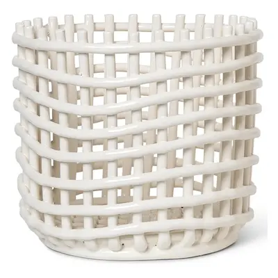 Ferm Living Ceramic flettet kurv Ø23,5 cm Offwhite