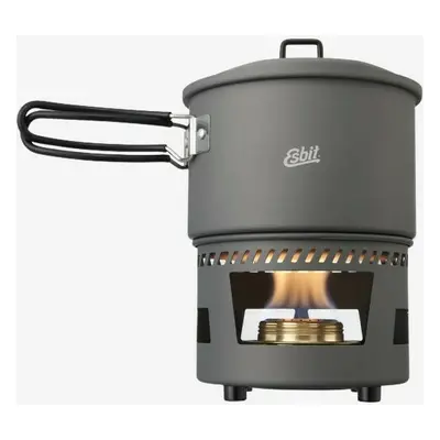 ESBIT Cookset with alcohol burner, Pot, Aluminium, 1,5 L, Aluminium, Sort, Aluminium, 15,4 cm