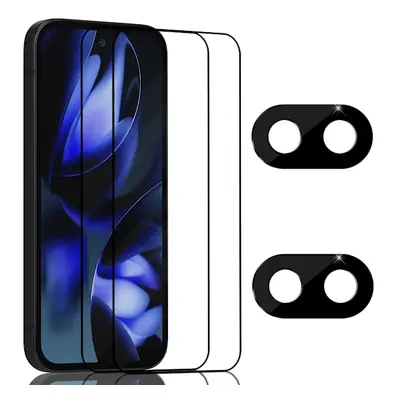 2-Pack Google Pixel 9a Skærmbeskyttelse & 2-Pack linsebeskyttelse - Hærdet Glas 9H - Super kvalitet 3D