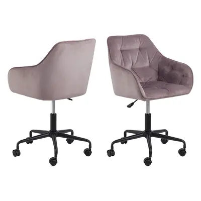 Brooke skrivebordsstol støvet rosa velour