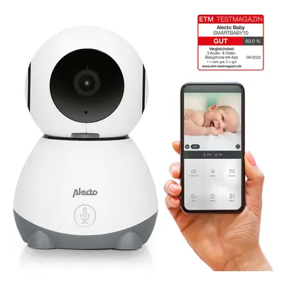 Alecto - Wi-Fi-babyalarm med kamera Hvid/grå - SMARTBABY10
