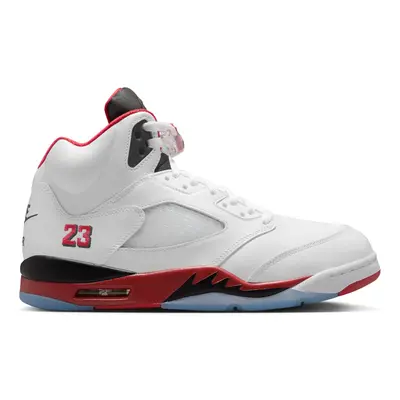 Air Jordan 5 Retro "Fire Red Black Tongue 2025" - Men - Sneakers Jordan - White - HQ7978-101 - Size: 40.5