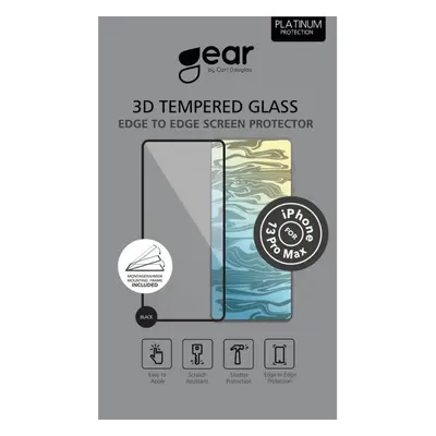 Gear Skærmbeskyttelse Hærdet Glas 3D Platinum Curved Black Frame - iPhone 13 Pro Max / 14 Plus