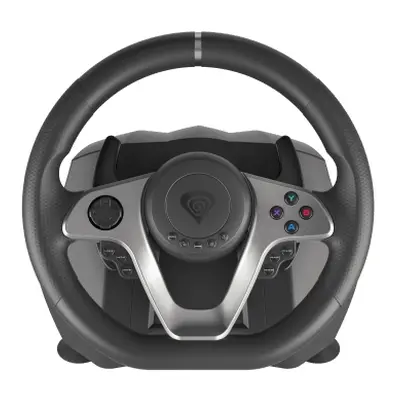 GENESIS Seaborg 400 Sort, Sølv USB Rat + Pedaler Nintendo Switch, PC, PlayStation 4, Playstation 3, Xbox 360, Xbox One, Xbox One