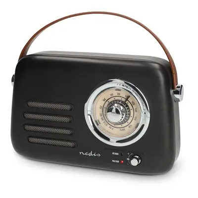 Nedis - FM-radio | Bærbart design | Bluetooth® / FM | Accu drevet / USB Drevet | Analog | 10 W | Bluetooth® | Sort - RDFM2600BK