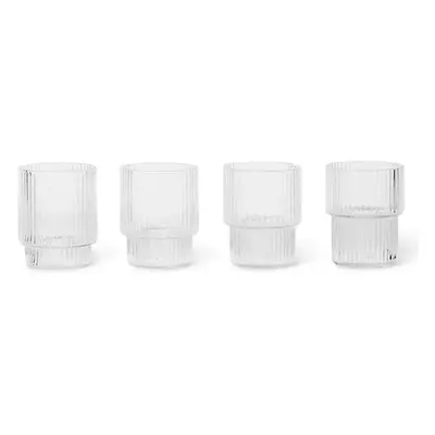 Ferm Living Ripple glas small 6 cl 4-pak Klar