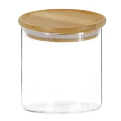 Opbevaringsglas, glas, 500ml, med bambus låg - Kesper