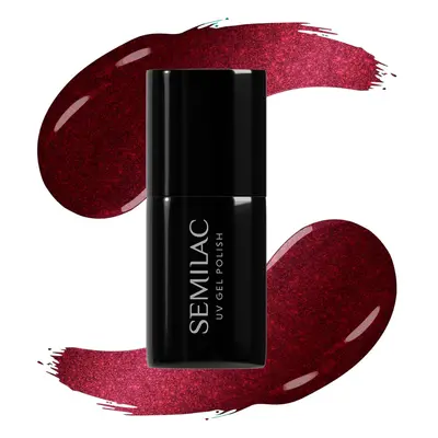 Semilac UV Hybrid Silk Effect Geleneglelak til UV/LED hærdning Skygge 467 Red Candle Flash 7 ml