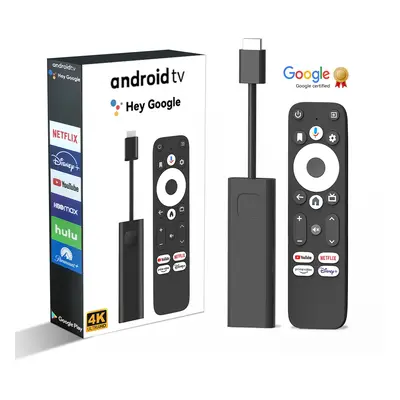 Google Certificeret TV-stick 4K HDR Android TV 14 WiFi Play Store understøttelse af Netflix, YouTube, Disney+