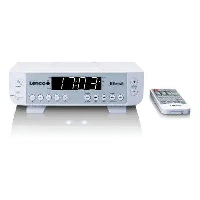 Lenco - FM-køkkenradio med Bluetooth® LED-belysning og timer Hvid - KCR-100WH