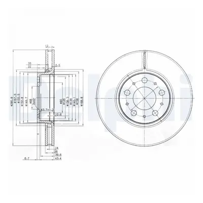 DELPHI Bremseskive bg3513 286mm 26mm for VOLVO