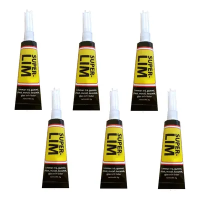 6 stk. Superlim, 3gr/tube, Limer det meste