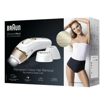 Braun Silk-expert Pro 5 PL5243, Guld, Hvid, Intenst pulserende lys (IPL), Vekselstrøm, 100 - 240 V, Kasse