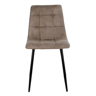 Spisebordsstol i lysebrunt microfiber med sorte ben - 1001190
