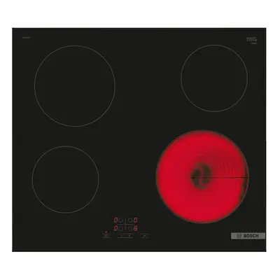 Bosch Serie | 4 PKE611BA2E - Keramisk kogeplade - 4 plader - Niche - bredde: 56 cm - dybde: 49 cm - rammeløs - sort
