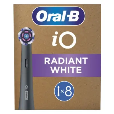 Oral-B iO Radiant White Sort, 8 stk. Ekstra tandbørstehoveder