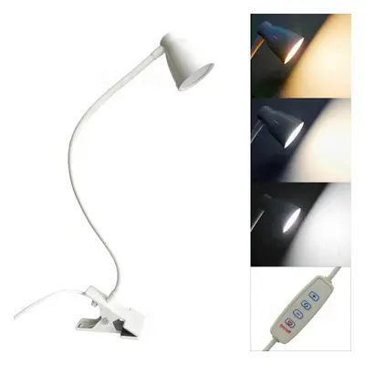 LED bordlampe med klemme / 3 farvetilstande lang / fleksibel svanehals White