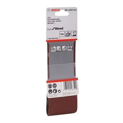 Bosch Best for Wood - Slibebæltesæt - for træ, metal, spånplade, hardwood - 3 stykker - kornstørrelse: 60, 80, 100 - 65 mm x 410