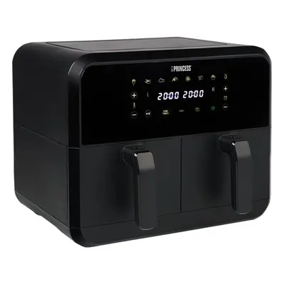 Princess Double Basket Airfryer - Dobbelt varmluftssteger - 8 liter - 2.4 kW - sort