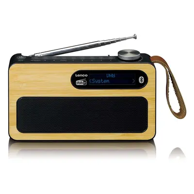 Lenco - Bærbar DAB+/ FM-radio med Bluetooth® Bamboo Black - PDR040BAMBOOBK