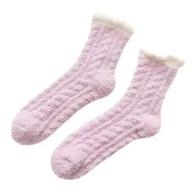 Lodne sokker - plys hot fleece pink