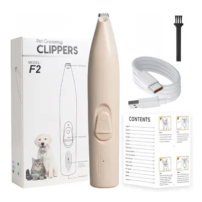 Pet Grooming Clipper - Mild Lav Støj Design til Pote, Øre og Ansigt - Ideel til Hunde og Katte Pink