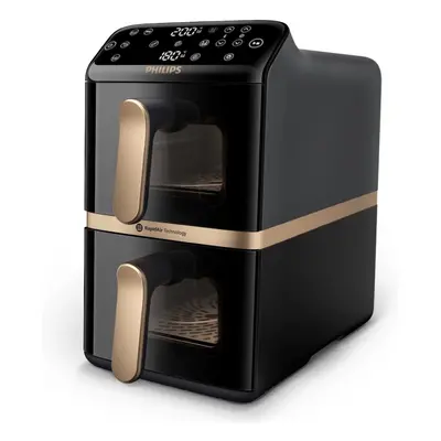 Philips 4000 Series NA462 - Dobbelt varmluftssteger - 10 liter - 2.75 kW - sort/mørk grå