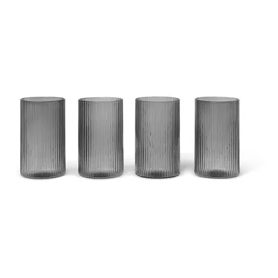 Ferm Living Ripple verrines glas 14 cl 4-pack Smoked grey
