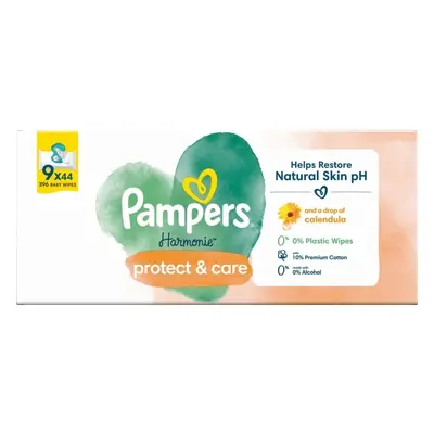 Pampers Harmonie Protect&Care Vådservietter til børn med morgenfrue 396 stk.