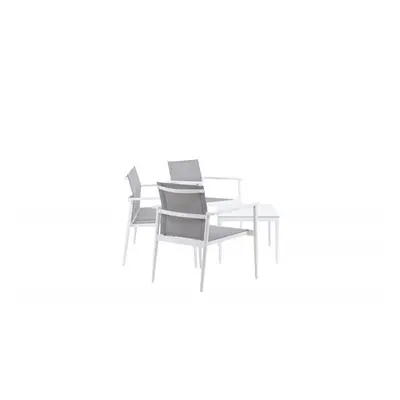Break loungesæt 1 sofa, 2 stole, 1 sofabord hvid