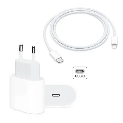 iPhone oplader - hurtig oplader 20W PD adapter + 1 meter kabel
