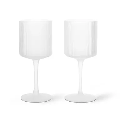 Ferm Living Ripple hvidvinsglas 26 cl 2-pak Frosted