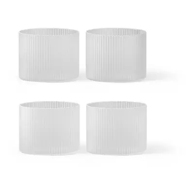 Ferm Living Ripple glas lavt 4-pak Frosted