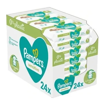 Pampers Sensitive Plastic Free Vådservietter til børn til sensitiv hud 24x52 stk.