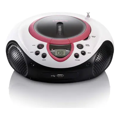Lenco - Bærbar FM-radio CD- og USB-afspiller Pink - SCD-38 USBPINK