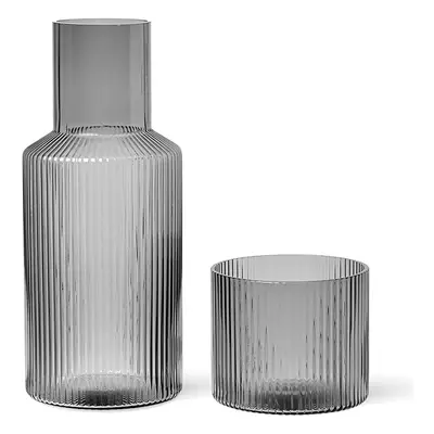 Ferm Living Ripple karaffelsæt smoked grey