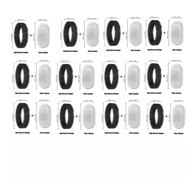 Udskiftningsfiltre til drikkefontæne til kæledyr - 12 bomulds- + 12 svampefiltre til renere vand til katte og små hunde