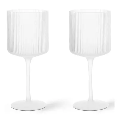 Ferm Living Ripple rødvinsglas 32,5 cl 2-pak Frosted