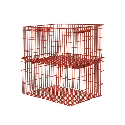 Ferm Living Cala stabelbar kurv 2-pak Poppy red