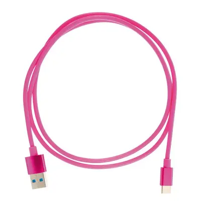 Kabel USB-A - USB-C 2.4A, 1 m, pink