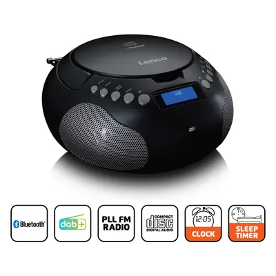 Lenco - Boombox med DAB+/ FM-radio og Bluetooth® Sort - SCD-341BK